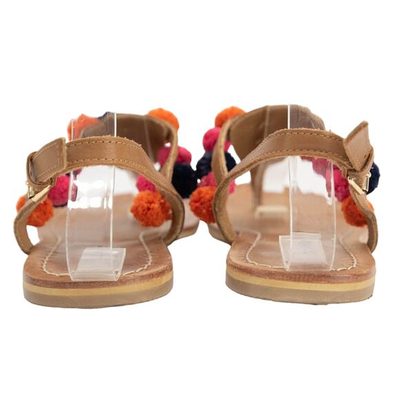 Boden Pom Pom T-Strap Leather Summer Thong Sandals Size 36 US 5.5 - Picture 4 of 9
